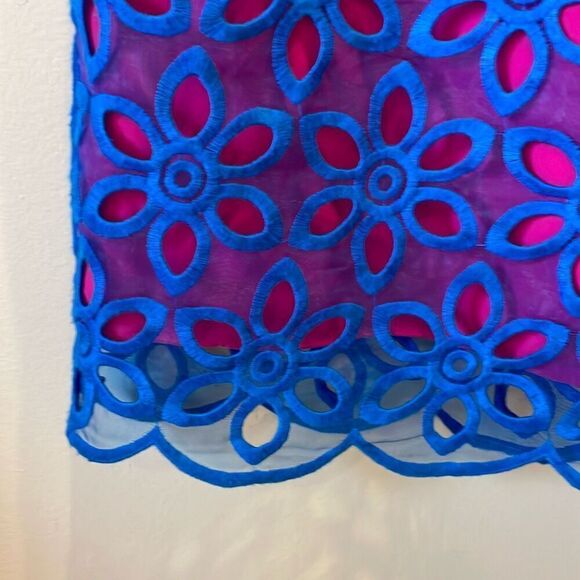 Lilly Pulitzer Selna Royce Summer Shift Dress, Size 2. Hot Pink and Royal Blue - Picture 5 of 10